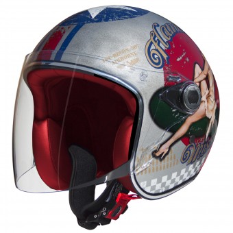 Casque Jet Premier Le Petit Visor Pinup Old Style Silver Casque Jet Premier Le Petit Visor Pinup Old Style Silver