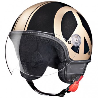 Casque Jet Moschino Peace and Love Schwarz Gold Casque Jet Moschino Peace and Love Schwarz Gold