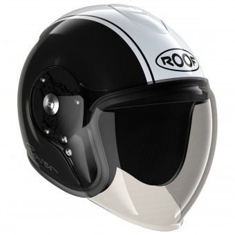 Casque Jet Roof Rover Classic Schwarz Weiß Casque Jet Roof Rover Classic Schwarz Weiß