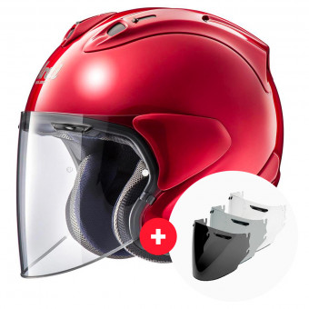 Casque Jet Arai SZ-R Vas Calm Red + Visier Casque Jet Arai SZ-R Vas Calm Red + Visier
