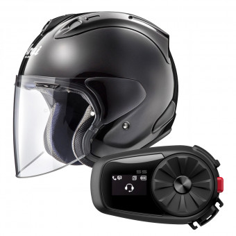 Jet Arai SZ-R Vas Diamond Black + Kit Bluetooth Sena 5S Solo