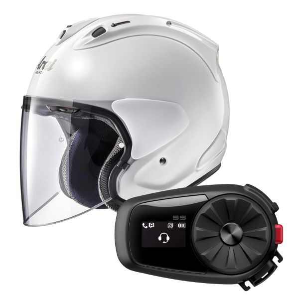 Jet Arai SZ-R Vas Diamond White + Kit Bluetooth Sena 5S Solo