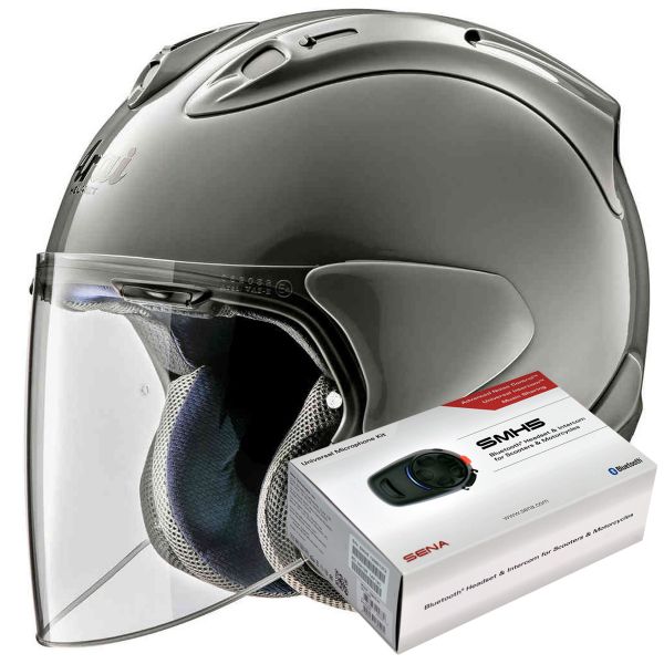 Jet Arai SZ-R Vas Modern Grey + Bluetooth Kit Sena SMH5