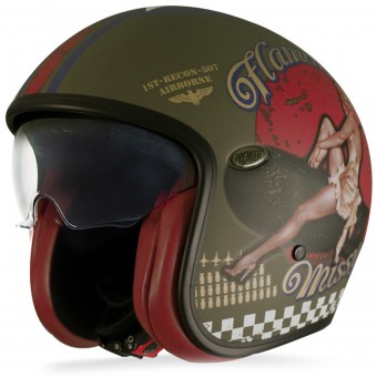 Casque Jet Premier Vintage Pinup Military BM Mat Casque Jet Premier Vintage Pinup Military BM Mat