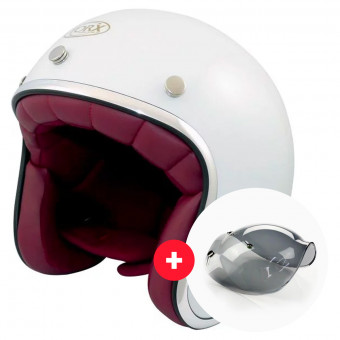 Jet Torx Wyatt White + Wyatt Bubble 3 Studs Visor