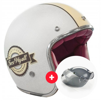 Jet Torx Wyatt Famous Matt Glitter White + Wyatt Bubble 3 Studs Visor
