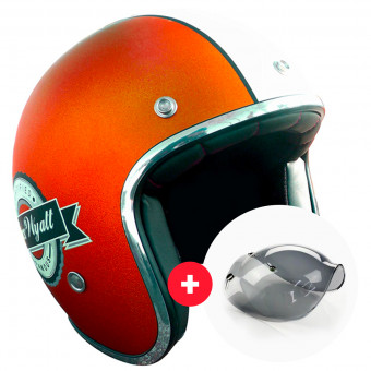 Jet Torx Wyatt Famous Matt Glitter Orange + Wyatt Bubble 3 Studs Visor