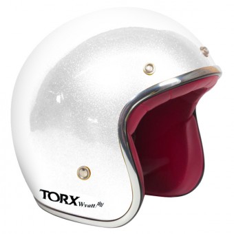 Casque Jet Torx Wyatt Glitter White Casque Jet Torx Wyatt Glitter White