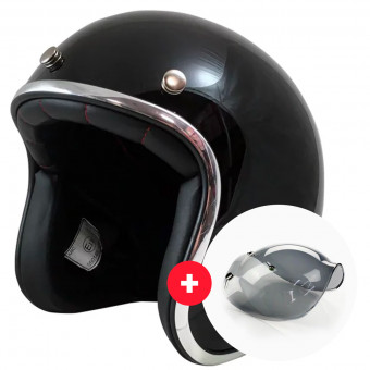 Jet Torx Wyatt Black + Wyatt Bubble 3 Studs Visor