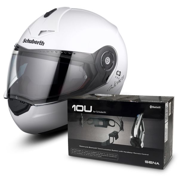 Klapp Schuberth C3 Pro Lady Wei + Sena 10U Bluetooth Kit