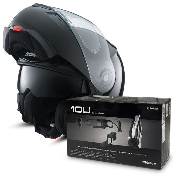 Klapp Schuberth C3 Pro Schwarz + Sena 10U Bluetooth Kit