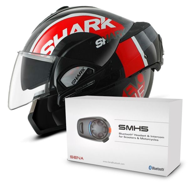 Klapp Shark Evoline Serie 3 Drop KRW + Sena SMH5 Bluetooth Kit