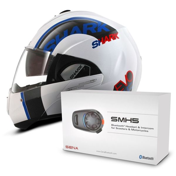 Klapp Shark Evoline Serie 3 Drop WBR + Sena SMH5 Bluetooth Kit