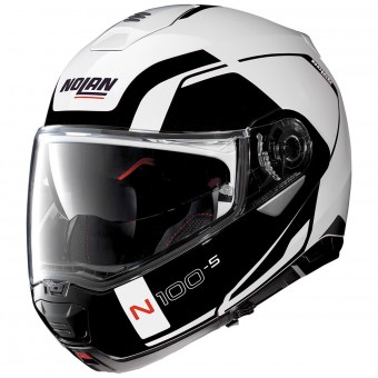 Casque Klapp Nolan N100 5 Consistency N-Com Metal White 19 Casque Klapp Nolan N100 5 Consistency N-Com Metal White 19