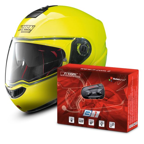 Klapp Nolan N104 Absolute N-Com Fluo Yellow 22 + B1 Bluetooth Kit