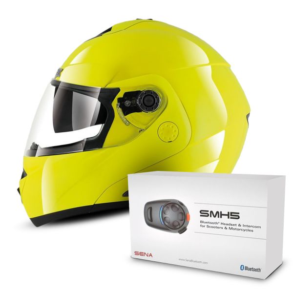 Klapp Shark Openline Prime Hi-Vis YKY Pinlock + Sharktooth Bluetooth Kit