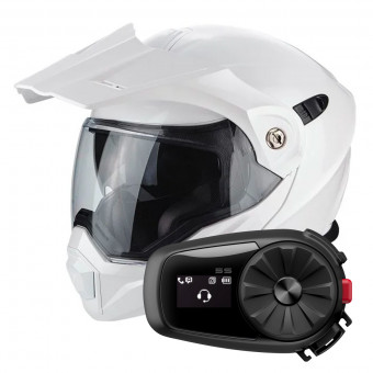 Klapp Scorpion ADX-1 White + Kit Bluetooth Sena 5S Solo