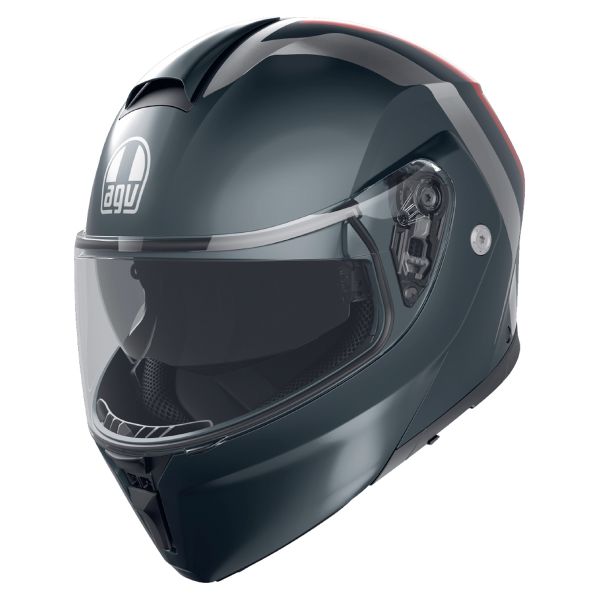 Klapp AGV Streetmodular Resia Matt Grey Silver Red Klapp AGV Streetmodular Resia Matt Grey Silver Red
