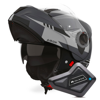 Klapp Airoh Specktre Clever Anthracite Matt + Kit Bluetooth BT Mini