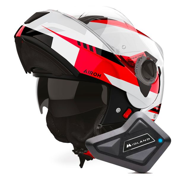 Klapp Airoh Specktre Clever Red + Kit Bluetooth BT Mini