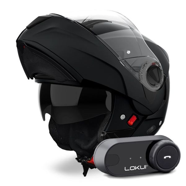 Klapp Airoh Specktre Color Black Matt + Kit Bluetooth Lokui K30