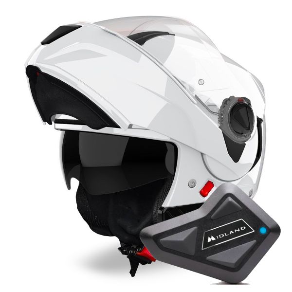 Klapp Airoh Specktre Color White + Kit Bluetooth BT Mini