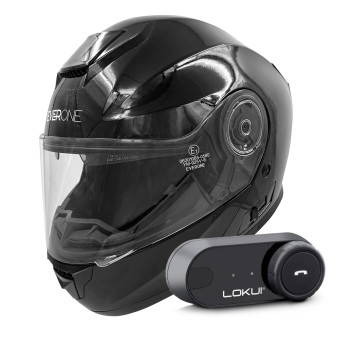 Klapp Everone M72R Shiny Black + Kit Bluetooth Lokui K30