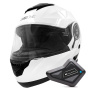 Casque Klapp Everone M72R Shiny White + Kit Bluetooth BT Mini