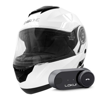 Klapp Everone M72R Shiny White + Kit Bluetooth Lokui K30