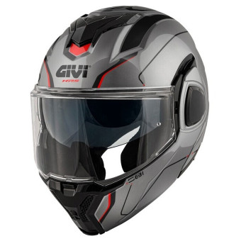 Casque Klapp Givi X36 Fiber Pulse Titanium Black Red Casque Klapp Givi X36 Fiber Pulse Titanium Black Red