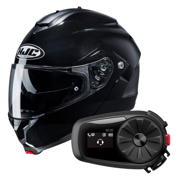 Klapp HJC C91 Metal Black + Kit Bluetooth 5S Solo