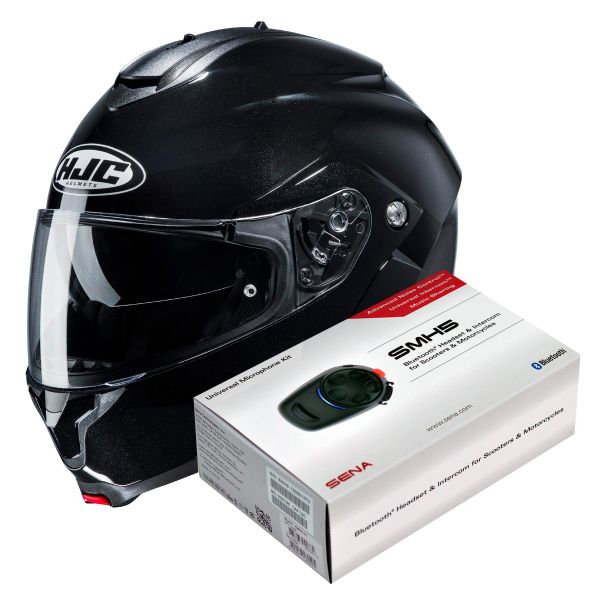 Klapp HJC C91 Metal Black + Kit Bluetooth SMH5 Solo
