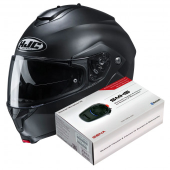 Klapp HJC C91 Semi Flat Black + Kit Bluetooth SMH5 Solo