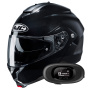 Casque Klapp HJC C91N Black + Kit bluetooth 5R Lite Solo