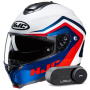 Casque Klapp HJC C91N Nepos MC21 + Kit Bluetooth Lokui K30