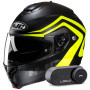 Casque Klapp HJC C91N Nepos MC3HSF + Kit Bluetooth Lokui K30