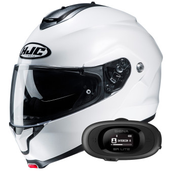 Klapp HJC C91N Pearl White+ Kit bluetooth 5R Lite Solo