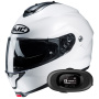 Casque Klapp HJC C91N Pearl White+ Kit bluetooth 5R Lite Solo