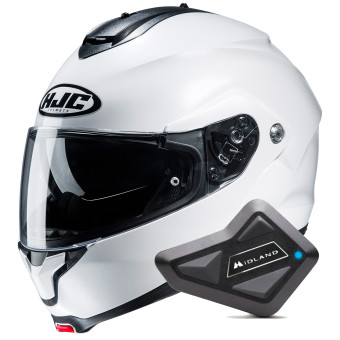 Klapp HJC C91N Pearl White + Kit Bluetooth BT Mini