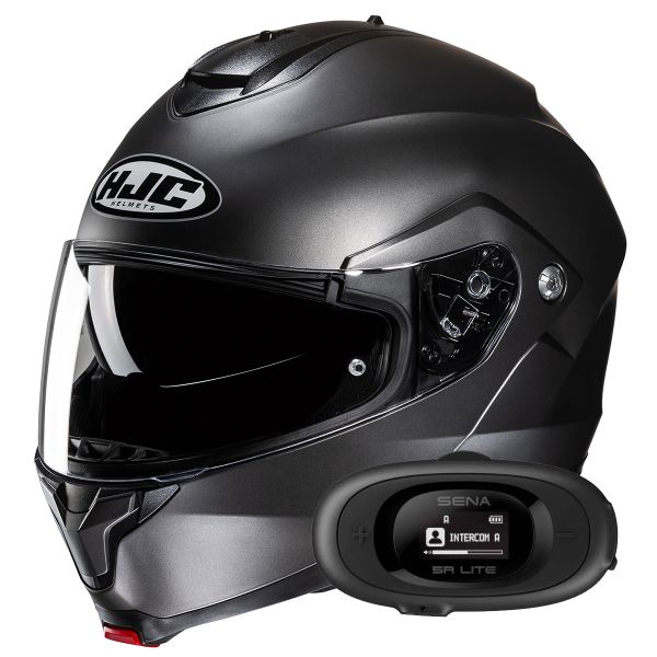 Klapp HJC C91N Semi Flat Titanium+ Kit bluetooth 5R Lite Solo Klapp HJC C91N Semi Flat Titanium+ Kit bluetooth 5R Lite Solo