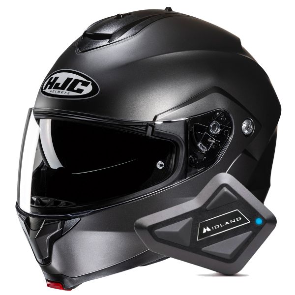 Klapp HJC C91N Semi Flat Titanium + Kit Bluetooth BT Mini Klapp HJC C91N Semi Flat Titanium + Kit Bluetooth BT Mini