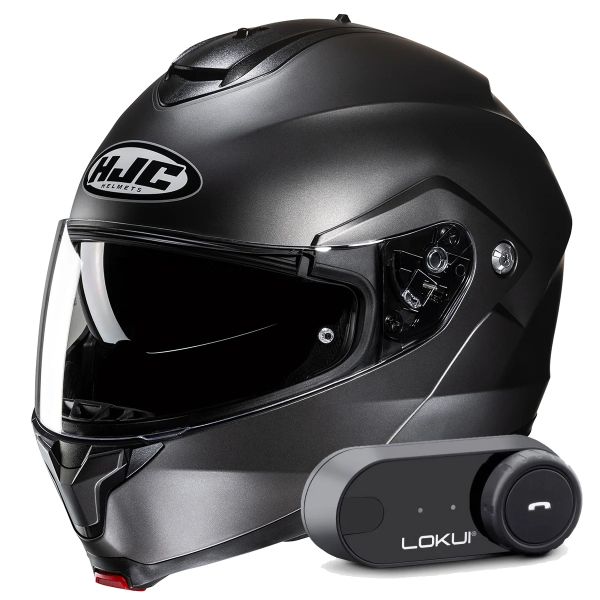 Klapp HJC C91N Semi Flat Titanium + Kit Bluetooth Lokui K30 Klapp HJC C91N Semi Flat Titanium + Kit Bluetooth Lokui K30