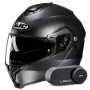 Casque Klapp HJC C91N Semi Flat Titanium + Kit Bluetooth Lokui K30