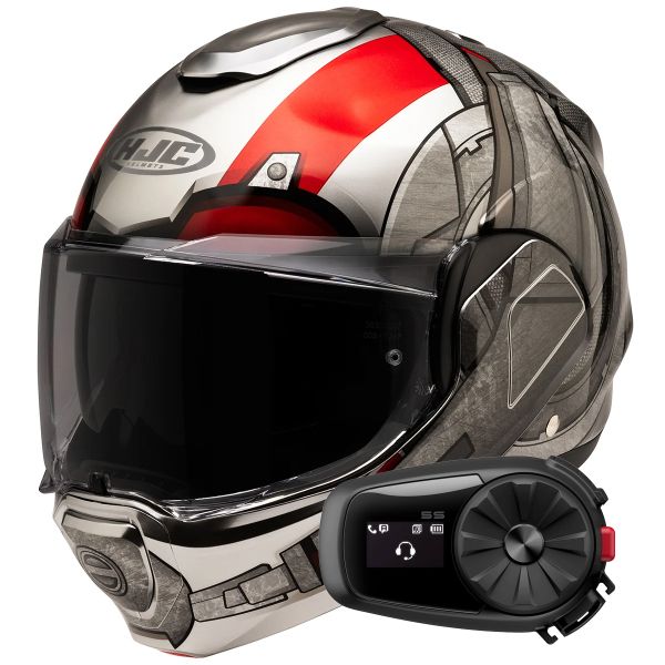 Klapp HJC F100 Antman Marvel MC1 + Kit Bluetooth 5S Solo