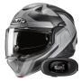 Casque Klapp HJC F100 Bios MC5SF + Kit bluetooth 5R Lite