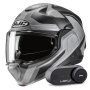 Casque Klapp HJC F100 Bios MC5SF + Kit Bluetooth Lokui K30
