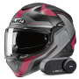 Casque Klapp HJC F100 Bios MC8SF + Kit Bluetooth Lokui K30