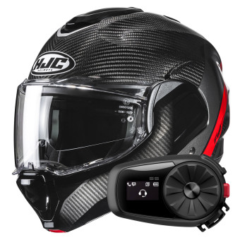 Casque Klapp HJC F100 Carbon Stan MC1 + Kit Bluetooth 5S Solo