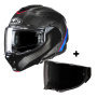 Casque Klapp HJC F100 Carbon Stan MC21 + Bildschirm Rauch Dunkel