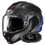 Casque Klapp HJC F100 Carbon Stan MC21 + Kit bluetooth 5R Lite